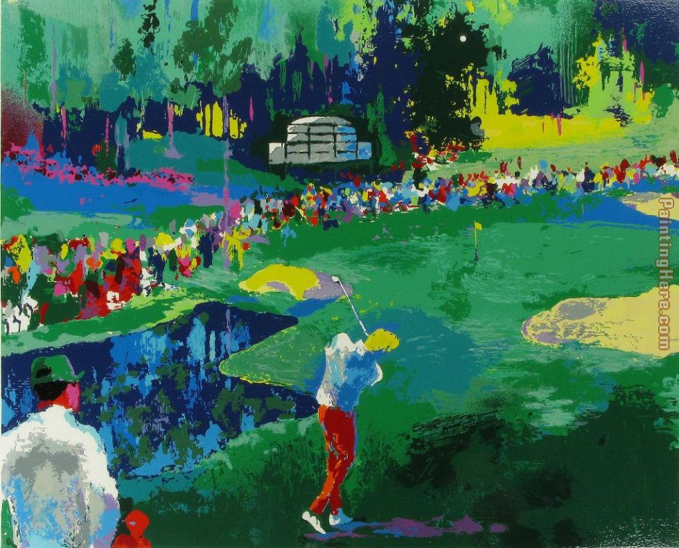 16th at Augusta painting - Leroy Neiman 16th at Augusta art painting